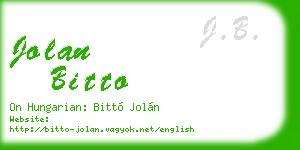 jolan bitto business card